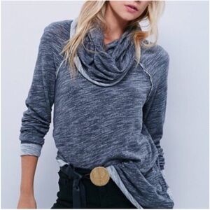 Free People Beach Cocoon Gray Cowl Neck Sweatshirt Size XS/Small